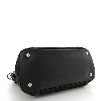 Prada Tessuto Nylon Calfskin Dome Satchel Black 4 of 11