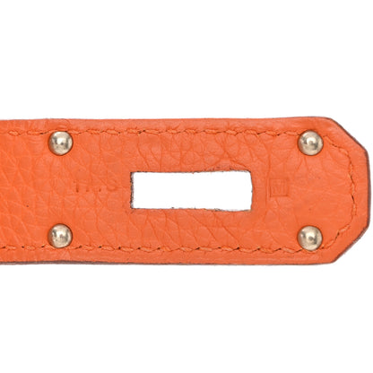 Hermes Taurillon Clemence Jypsiere 34 Orange 7 of 12