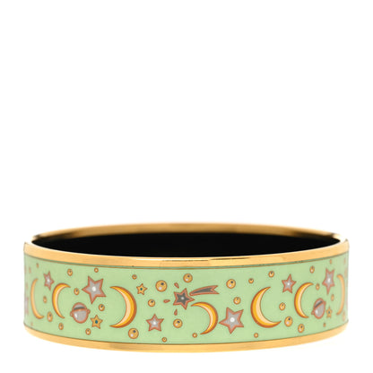 Hermes Enamel Printed Wide Moon Stars Bracelet 70 3 of 5