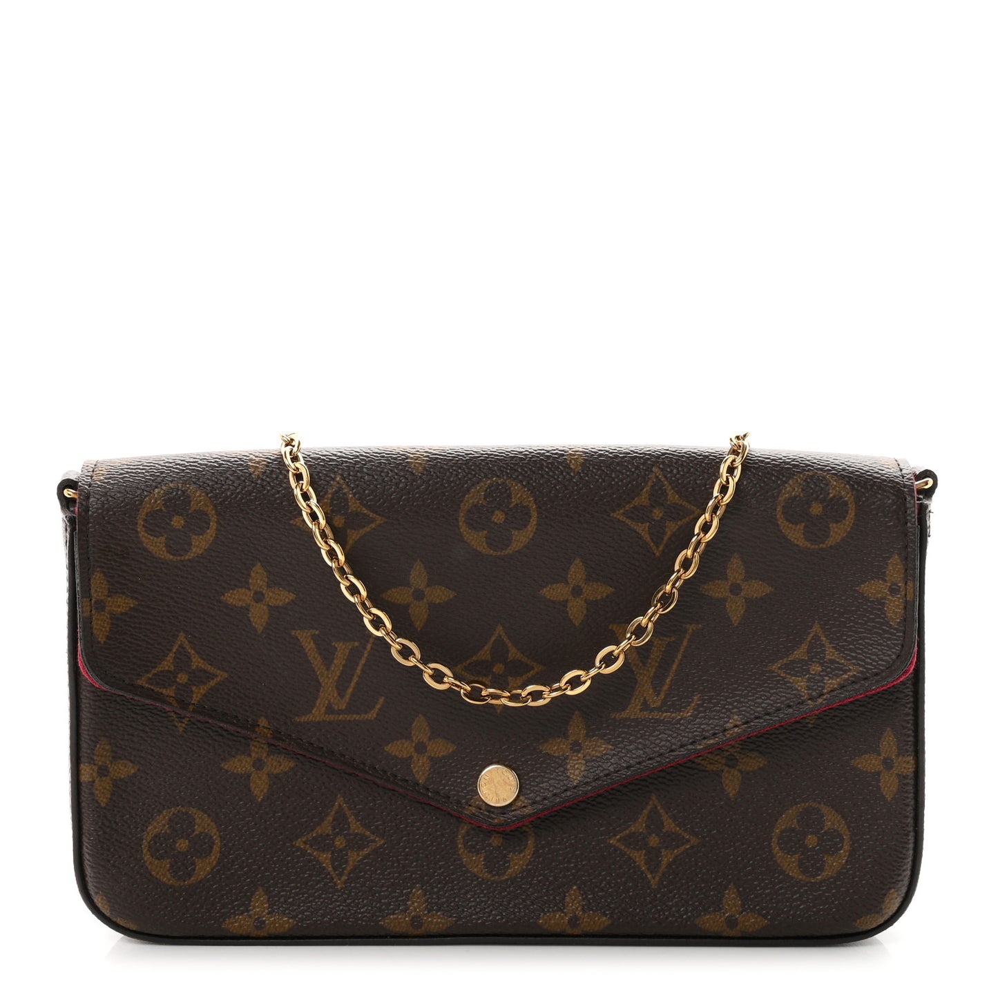 Monogram Pochette Felicie Chain Wallet Fuchsia