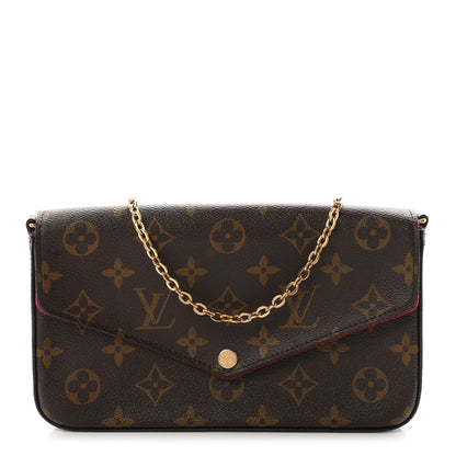 Louis Vuitton Monogram Pochette Felicie Chain Wallet Fuchsia 1 of 10