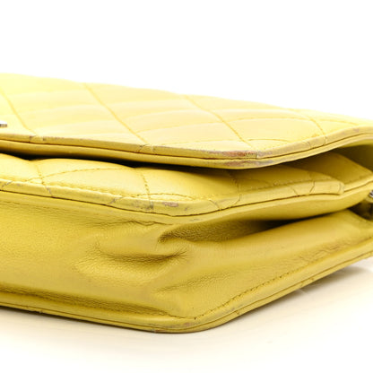 Chanel Lambskin Quilted Wallet on Chain WOC Yellow 10 of 16