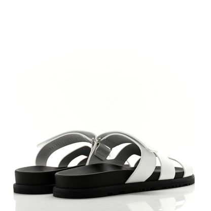 Hermes Calfskin Womens Chypre Sandals 38.5 White 4 of 9