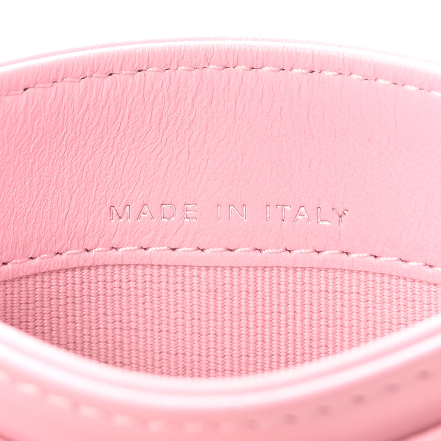 Calfskin Quilted Card Holder Light Pink