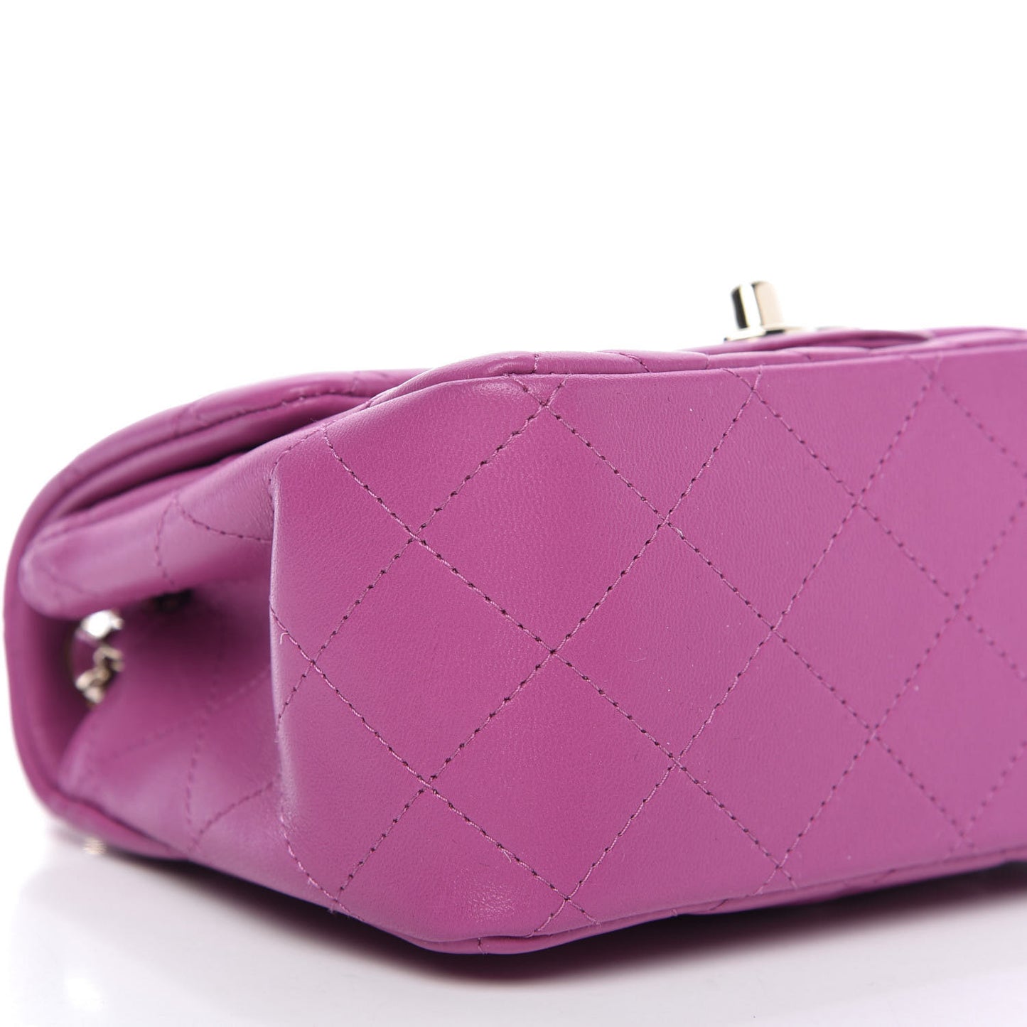 Lambskin Quilted Mini Square Flap Purple