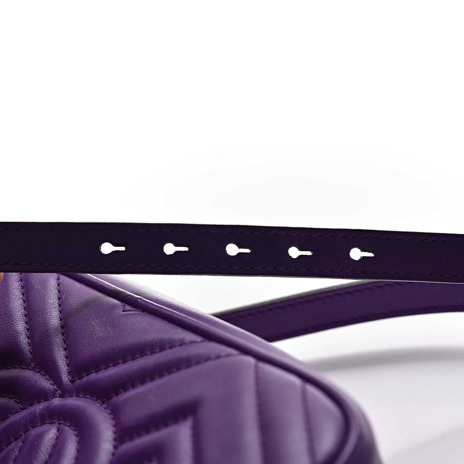 Gucci Calfskin Matelasse Small GG Marmont Chain Shoulder Bag Shine Purple 11 of 14