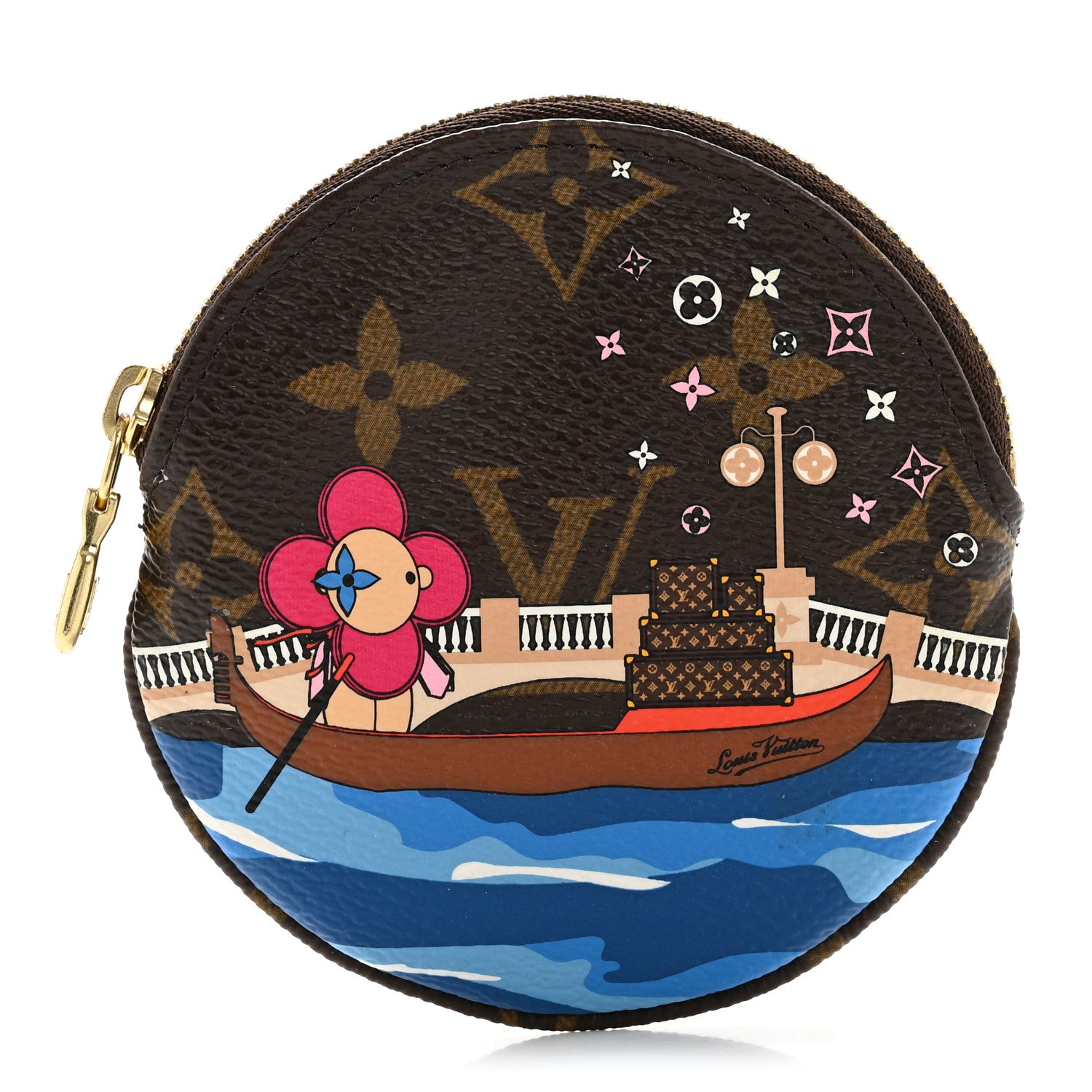 Louis Vuitton Monogram 2019 Christmas Animation Round Coin Purse Blue 1 of 10