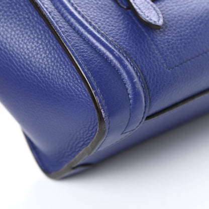 Celine Drummed Calfskin Nano Luggage Indigo 9 of 16