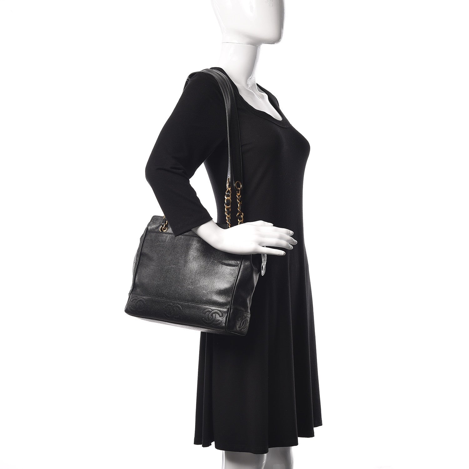 Chanel Caviar CC Shoulder Bag Black 2 of 11