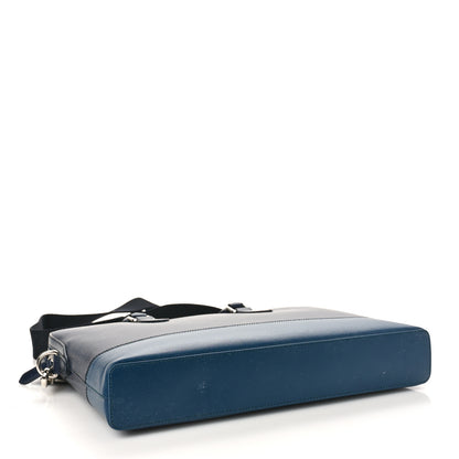 Burberry Textured Calfskin Barrow Briefcase Black Blue 4 of 8