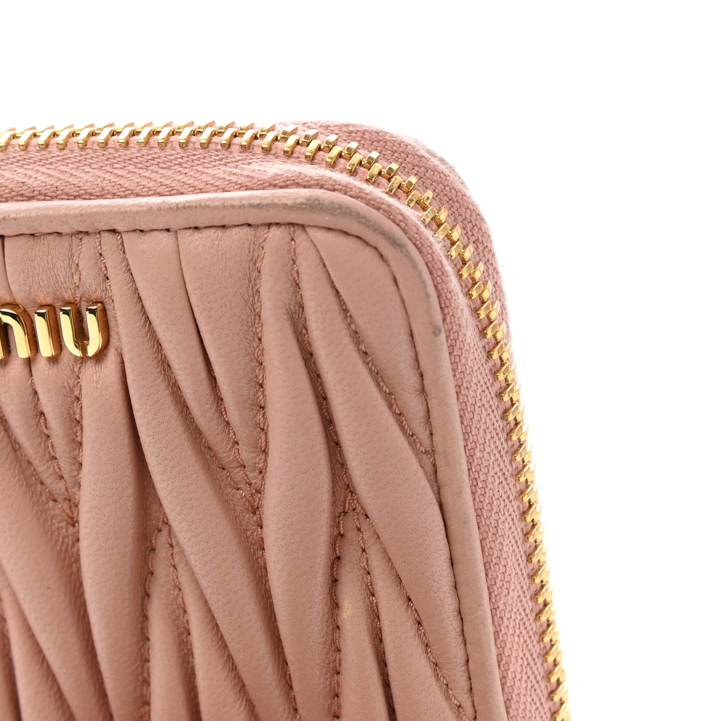 Nappa Matelasse Zip Around Compact Wallet Orchidea