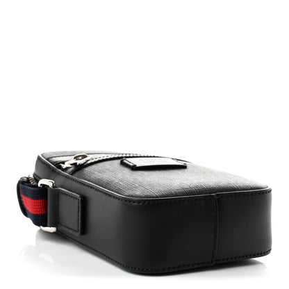 Gucci GG Supreme Monogram Appia Calfskin Web Small Camera Messenger Bag Black Grey 4 of 11