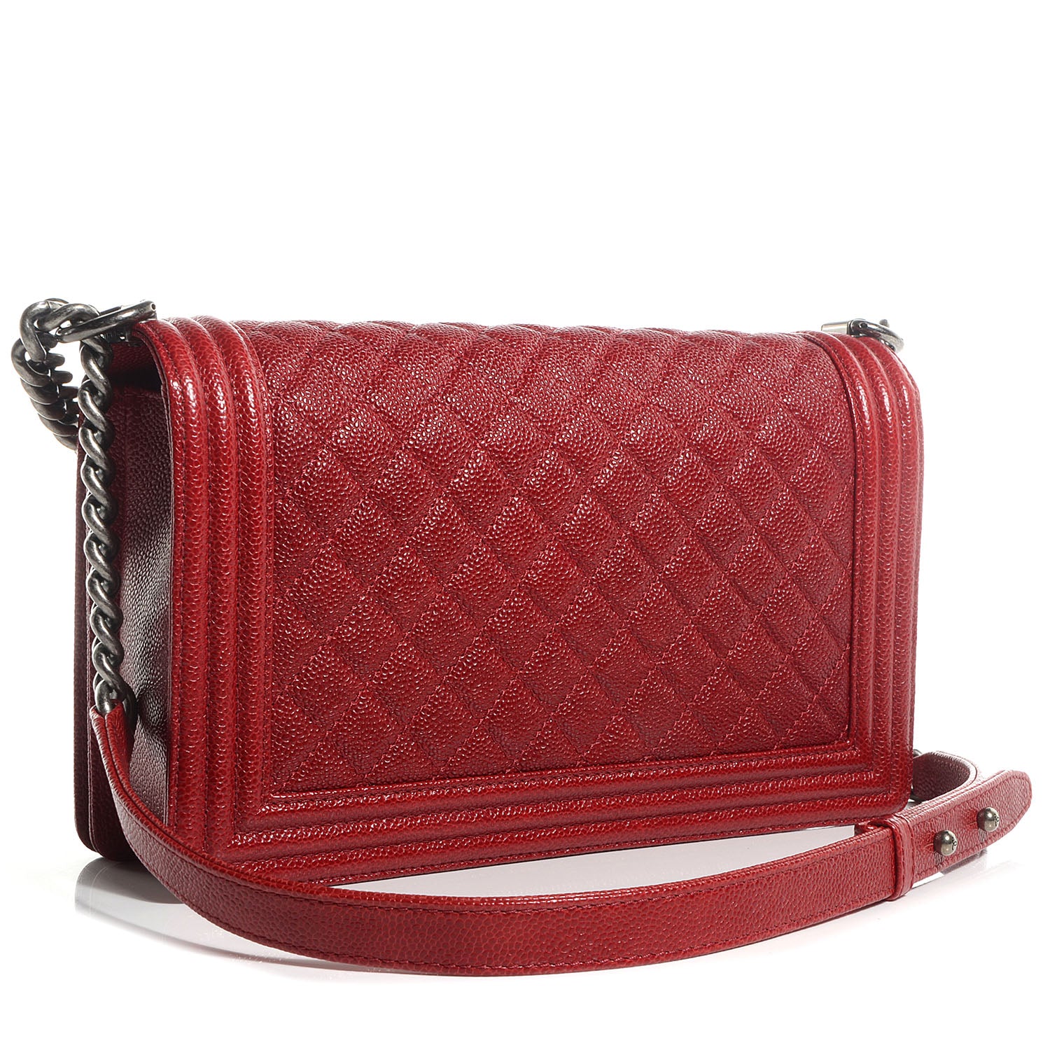Chanel Caviar Quilted New Medium Boy Flap Dark Red 3 of 9