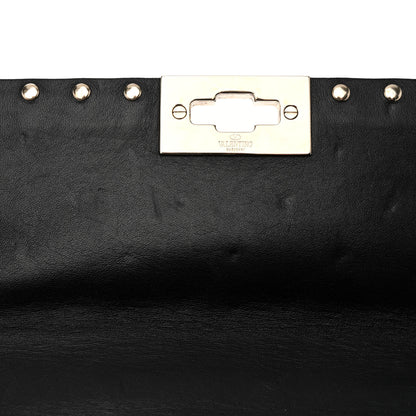 Valentino Garavani Lambskin VLTN Print Medium Rockstud Spike Shoulder Bag Black 13 of 18