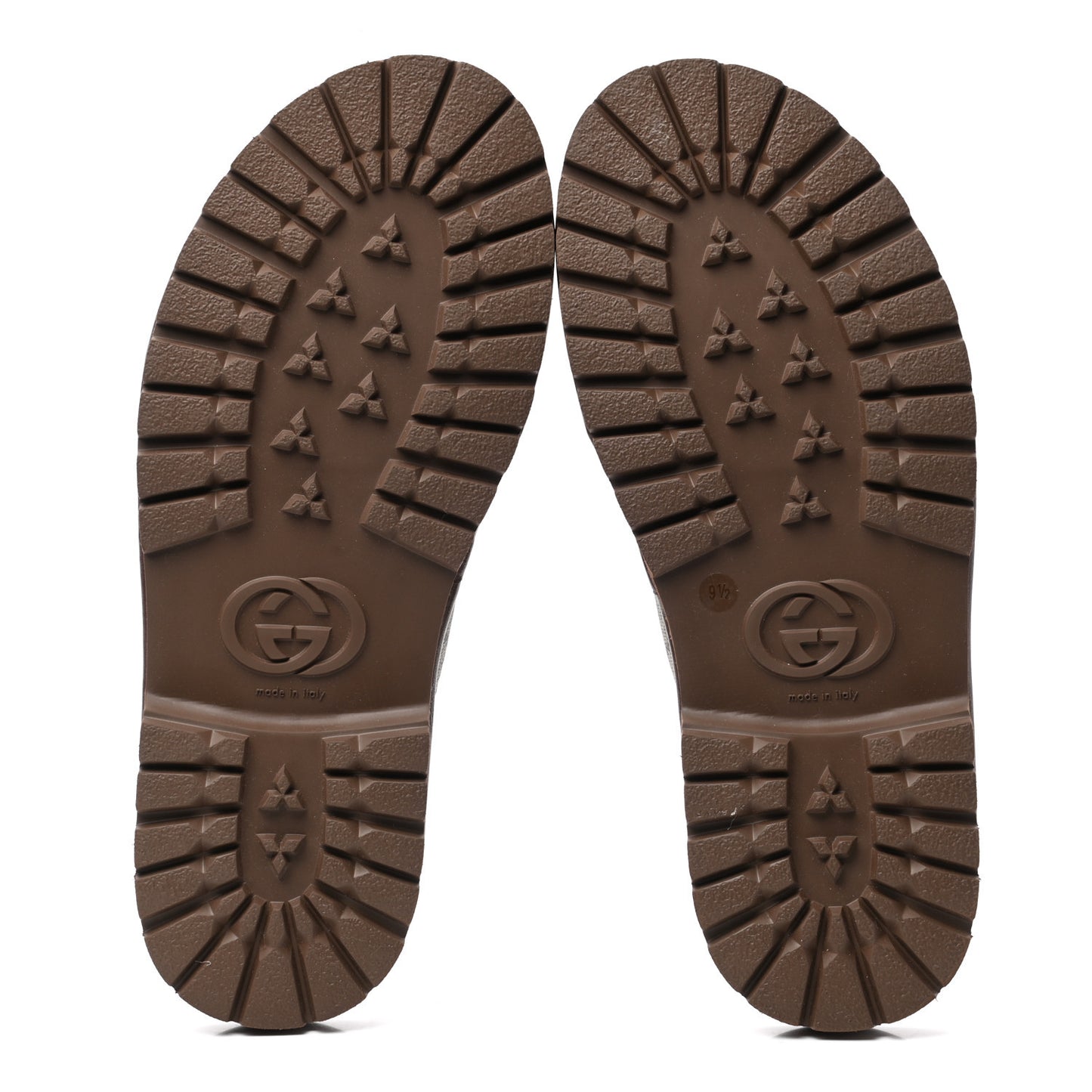 GG Supreme Monogram Granada Kid Mens Lug Sole Slide Sandals 9.5 Beige New Acero