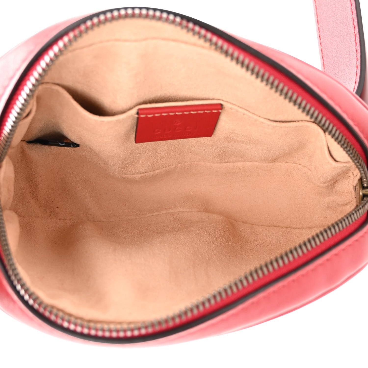 Gucci Calfskin Matelasse GG Marmont Belt Bag 85 34 Hibiscus Red 4 of 9