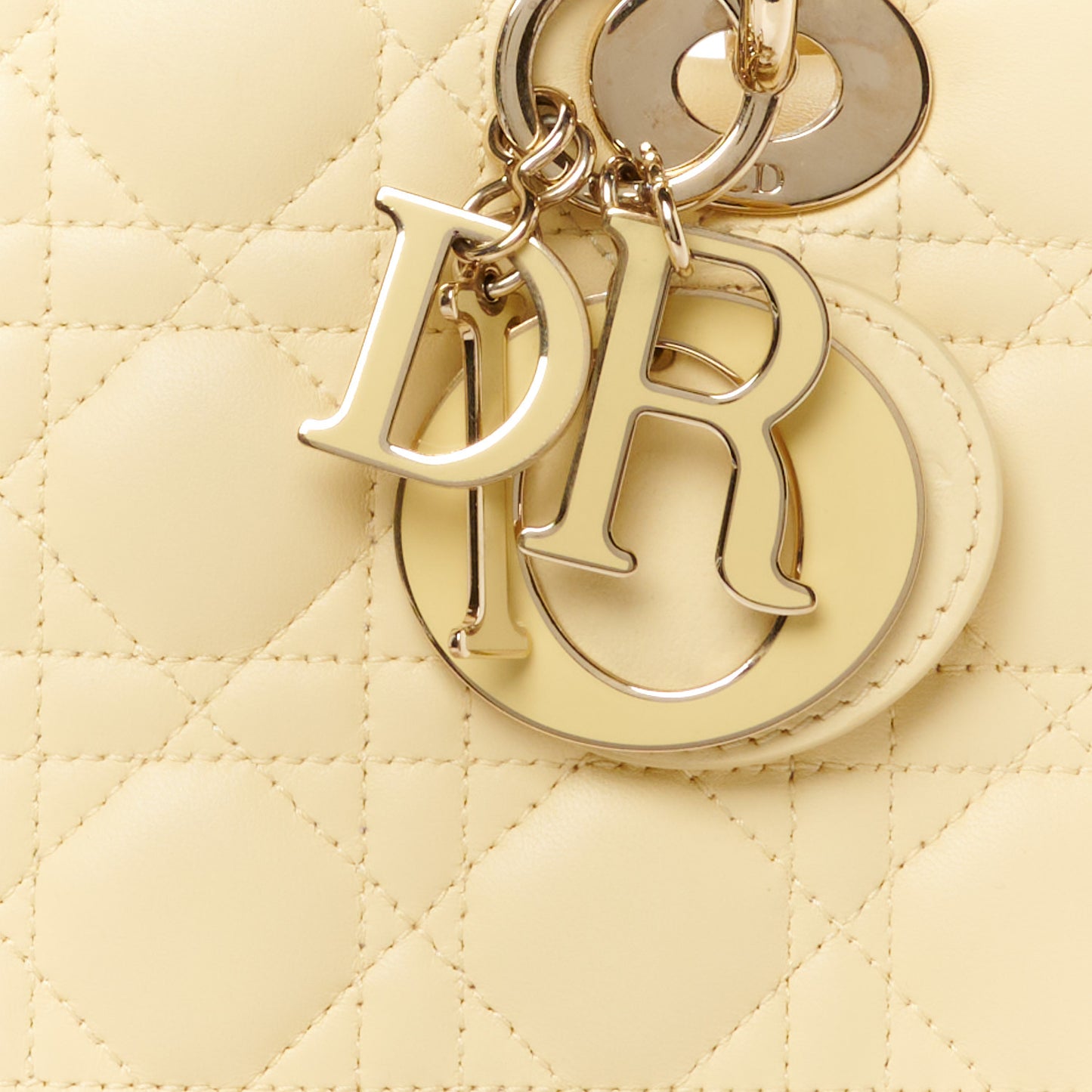 Lambskin Cannage Small My ABCDior Lady Dior Soft Yellow