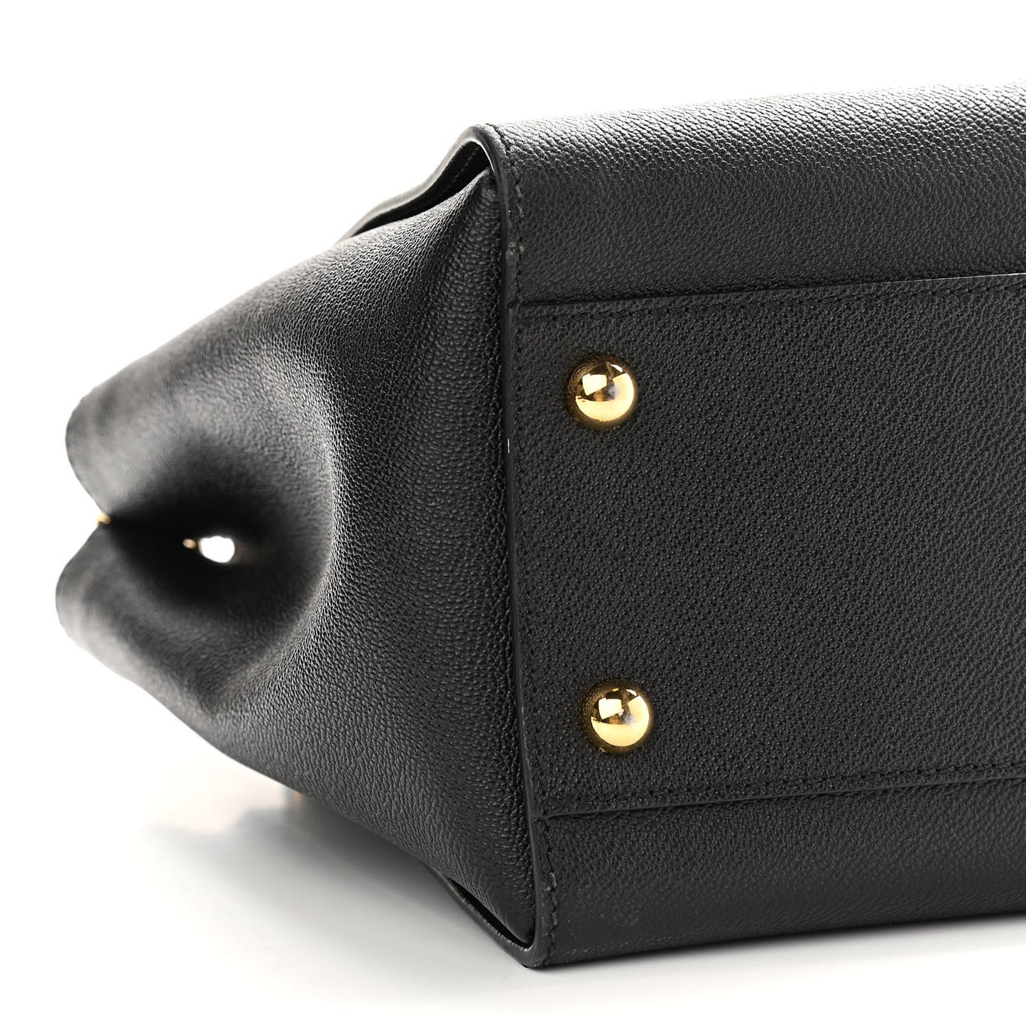 Soft Grain Calfskin Medium Buckle Tote Black