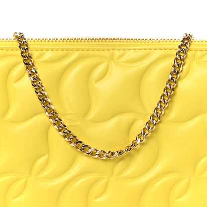 Christian Louboutin Nappa Embossed Loubila Pouch on Chain Yellow Queen 8 of 10