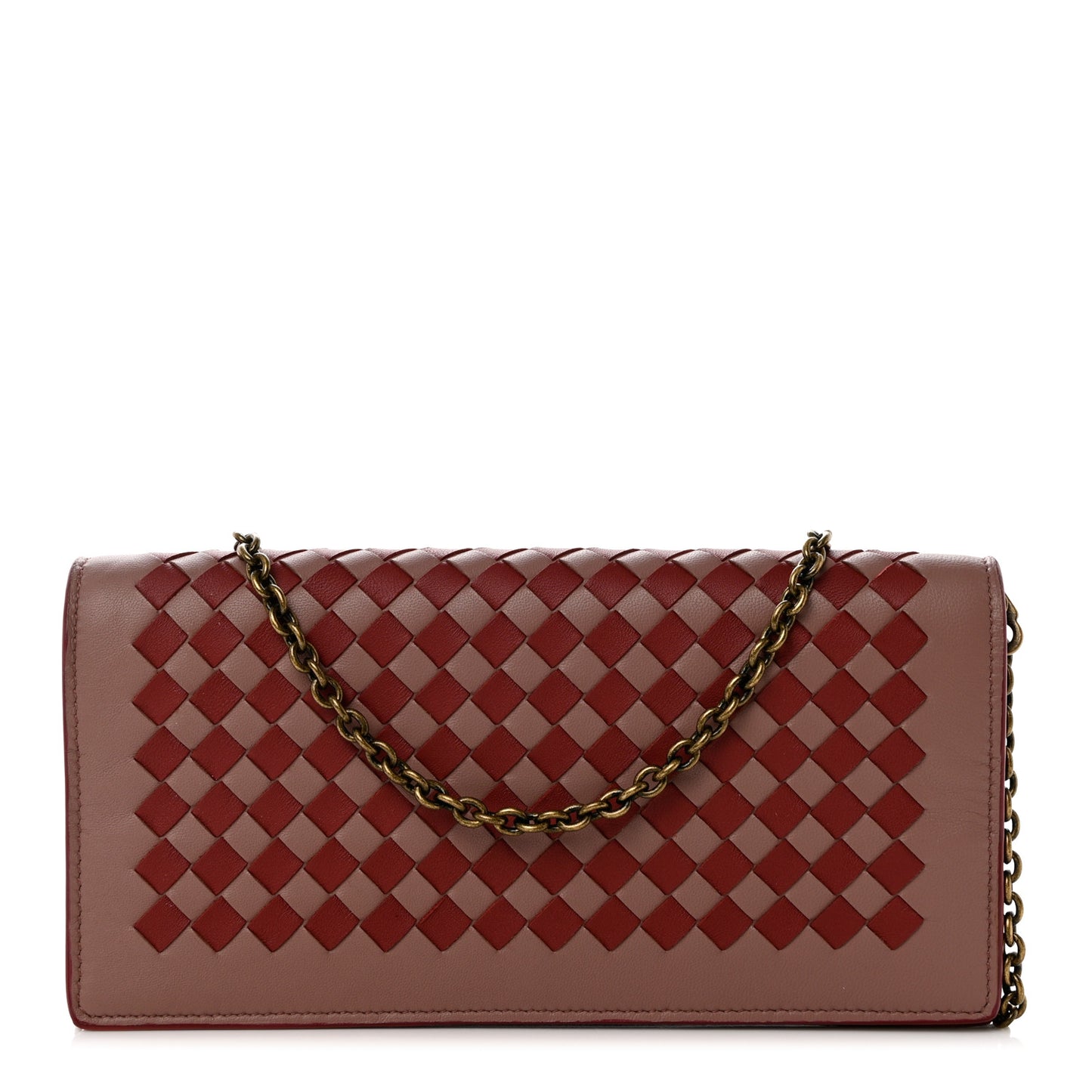 Nappa Intrecciato Continental Wallet on Chain Deco Rose Baccarra Rose