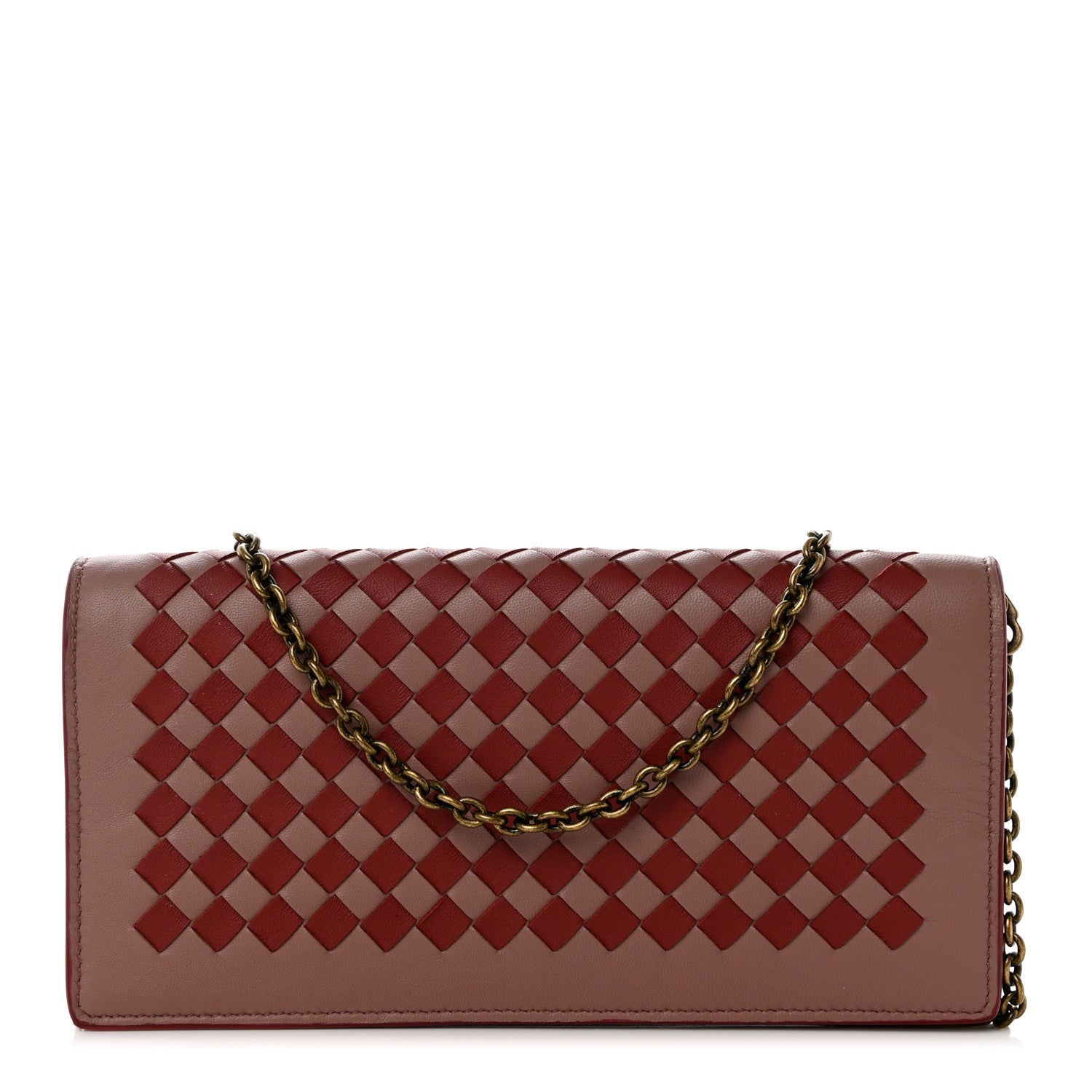 Bottega Veneta Nappa Intrecciato Continental Wallet on Chain Deco Rose Baccarra Rose 1 of 10