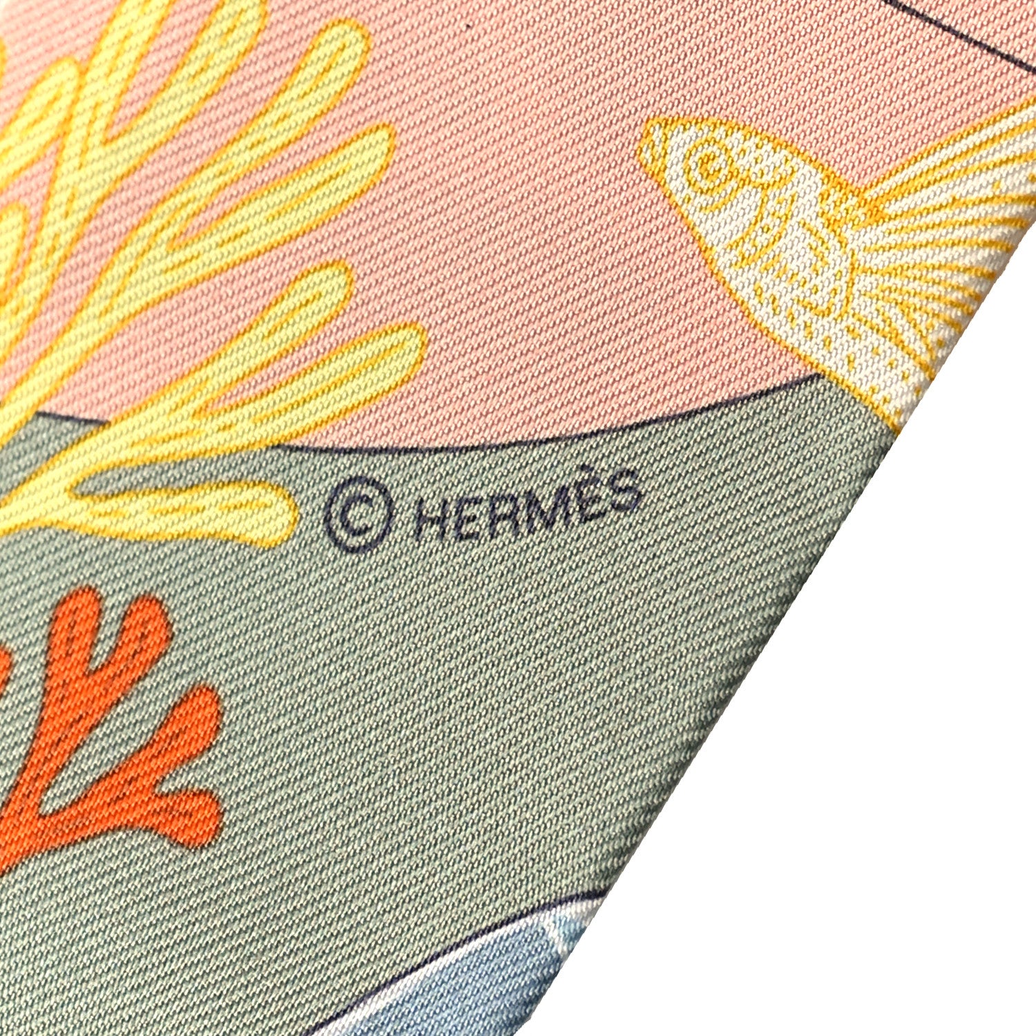 Hermes Silk Precious Paradise Twilly Vert Amande Abricot Bleu Jean 4 of 4