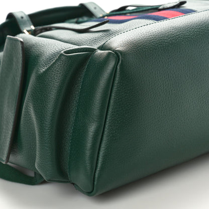 Gucci Grained Calfskin Medium Ophidia Double Buckle Backpack Green 9 of 11