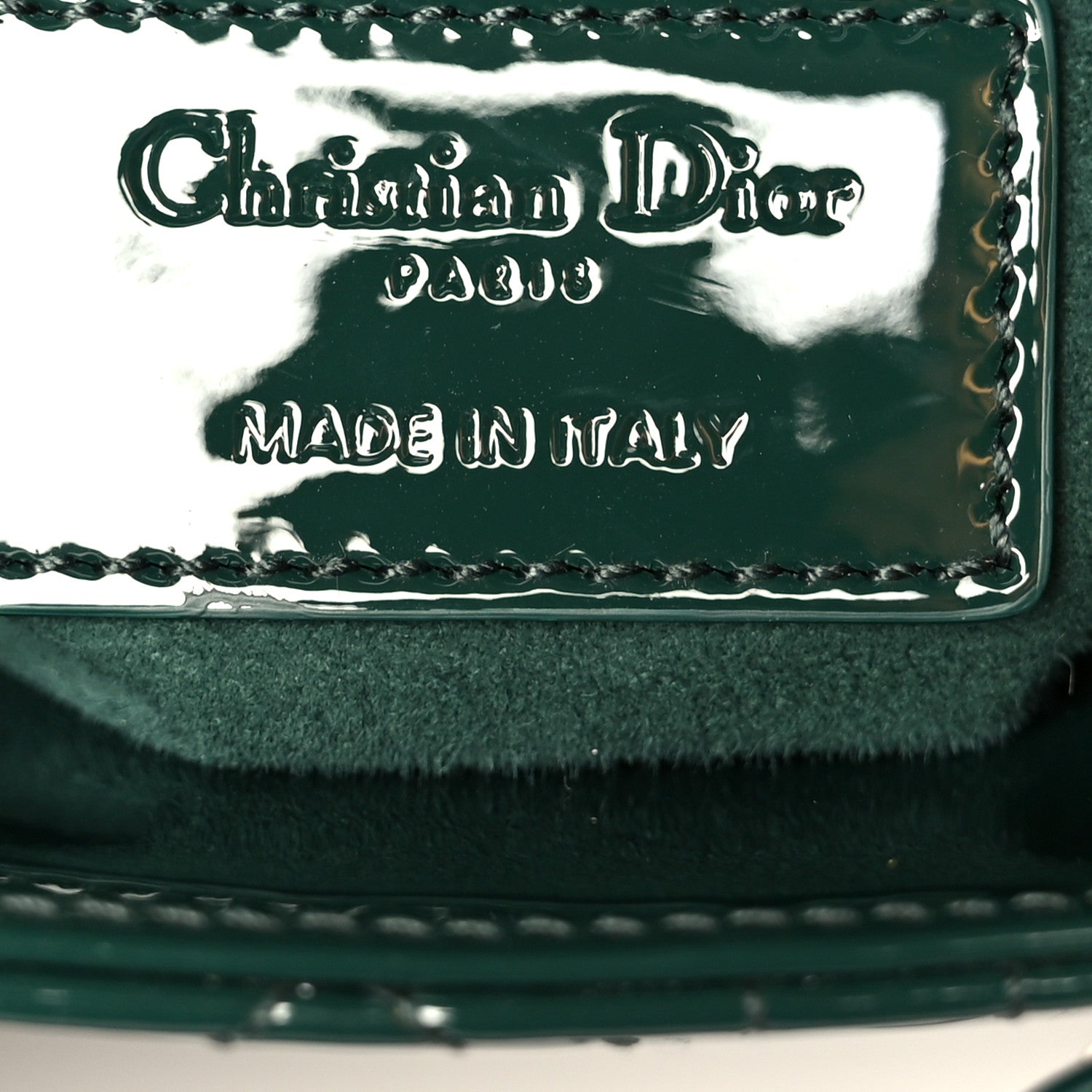 Christian Dior Patent Cannage Mini Lady Dior Pine Green 6 of 10