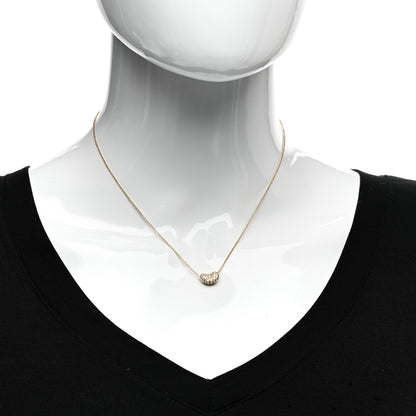 Tiffany 18K Yellow Gold Diamond Elsa Peretti Bean Pendant Necklace 2 of 5