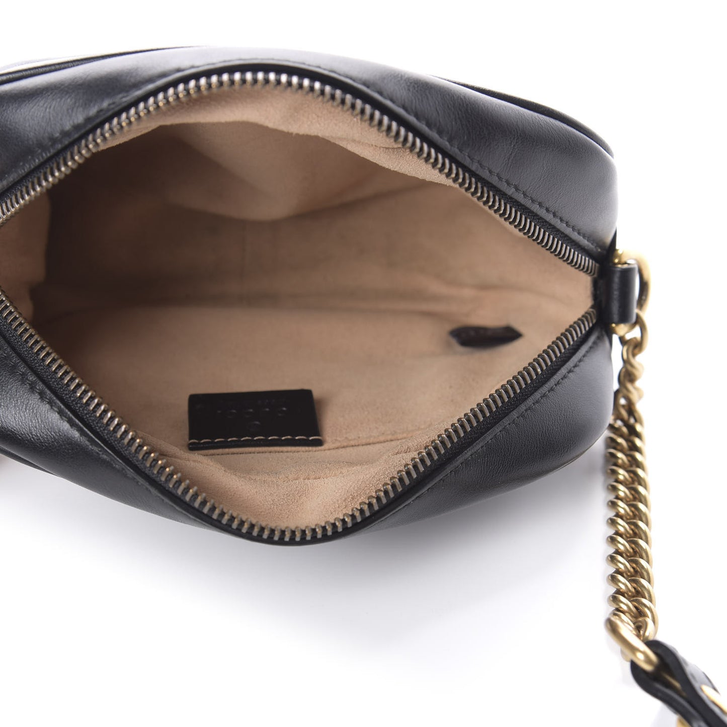 Calfskin Matelasse Mini GG Marmont Chain Shoulder Bag Black