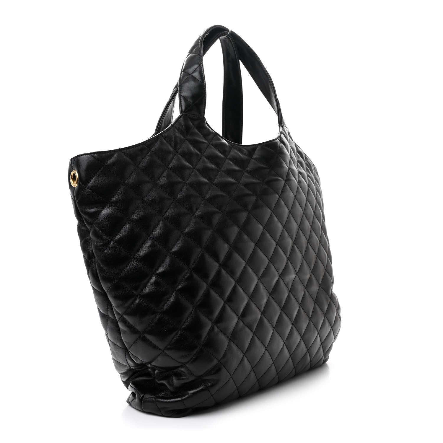 Saint Laurent Lambskin Quilted Maxi Icare Shopping Tote Black 4 of 12