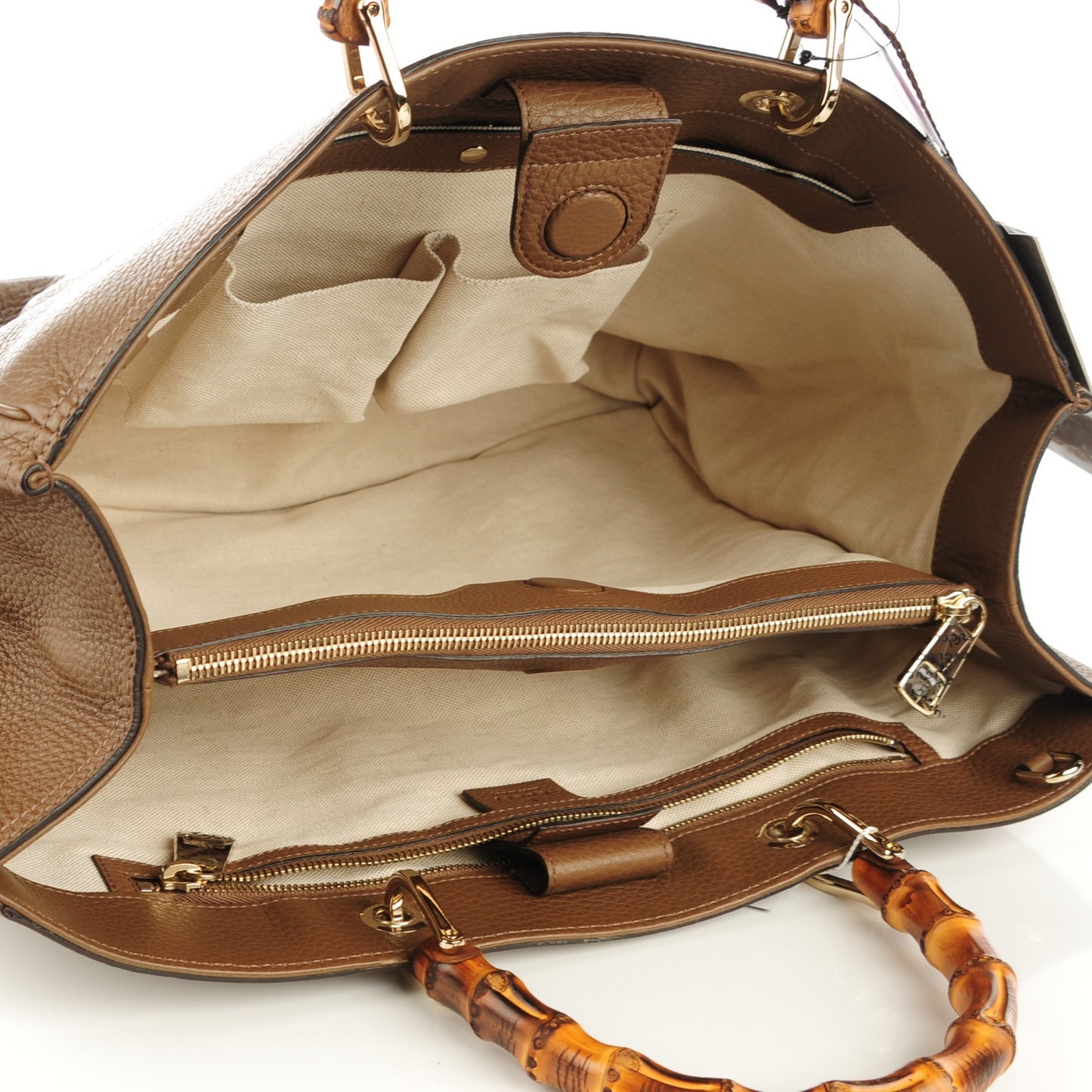 Cellarius Calfskin Large Bamboo Shopper Tote Acero
