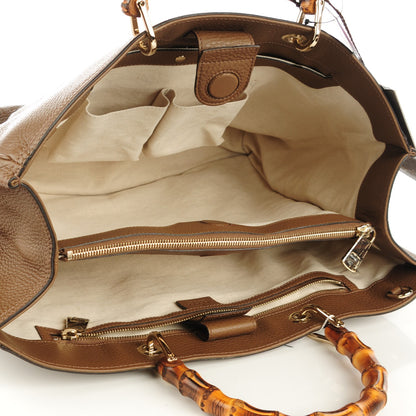 Gucci Cellarius Calfskin Large Bamboo Shopper Tote Acero 5 of 8