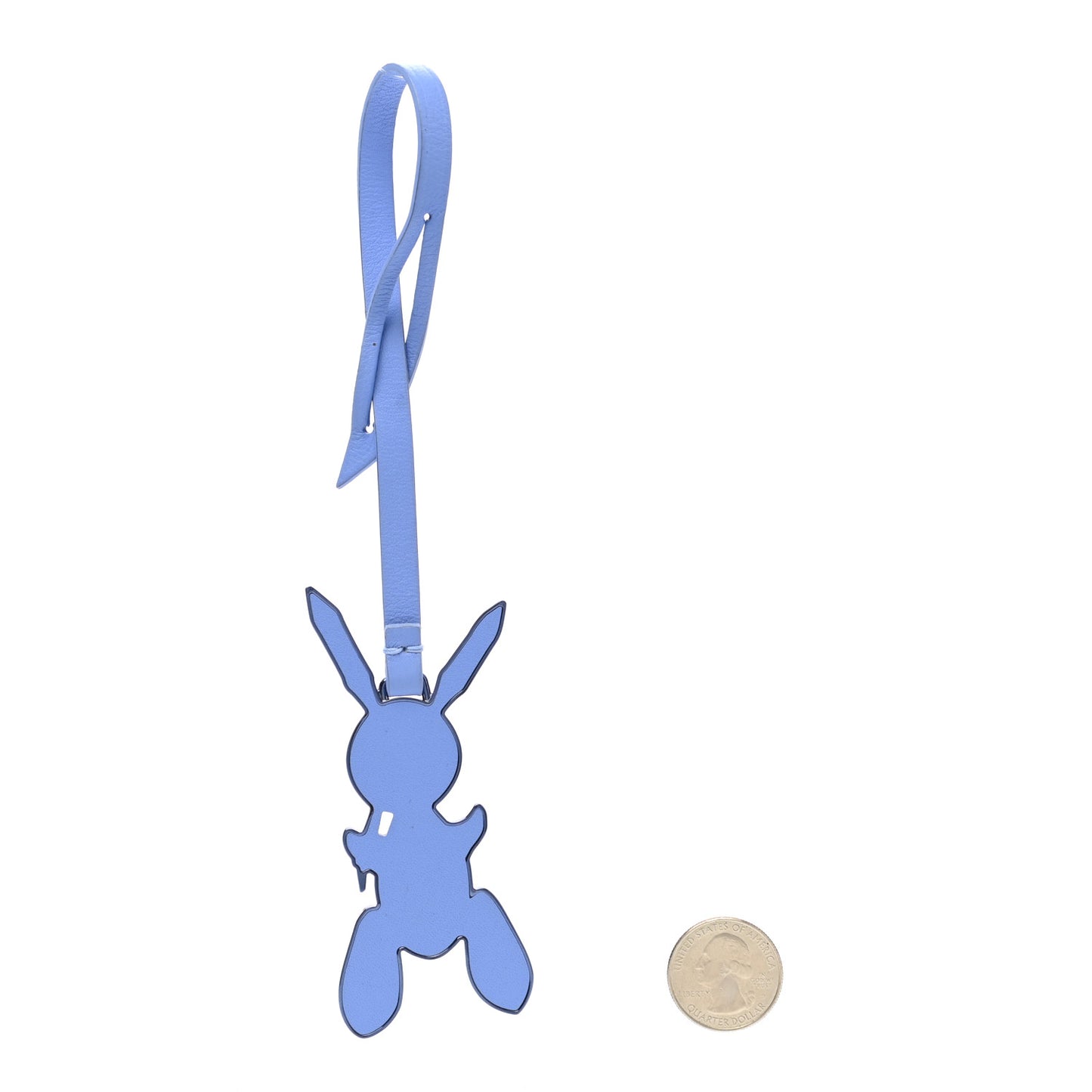 Calfskin Jeff Koons Masters LV Rabbit Bag Charm Blue