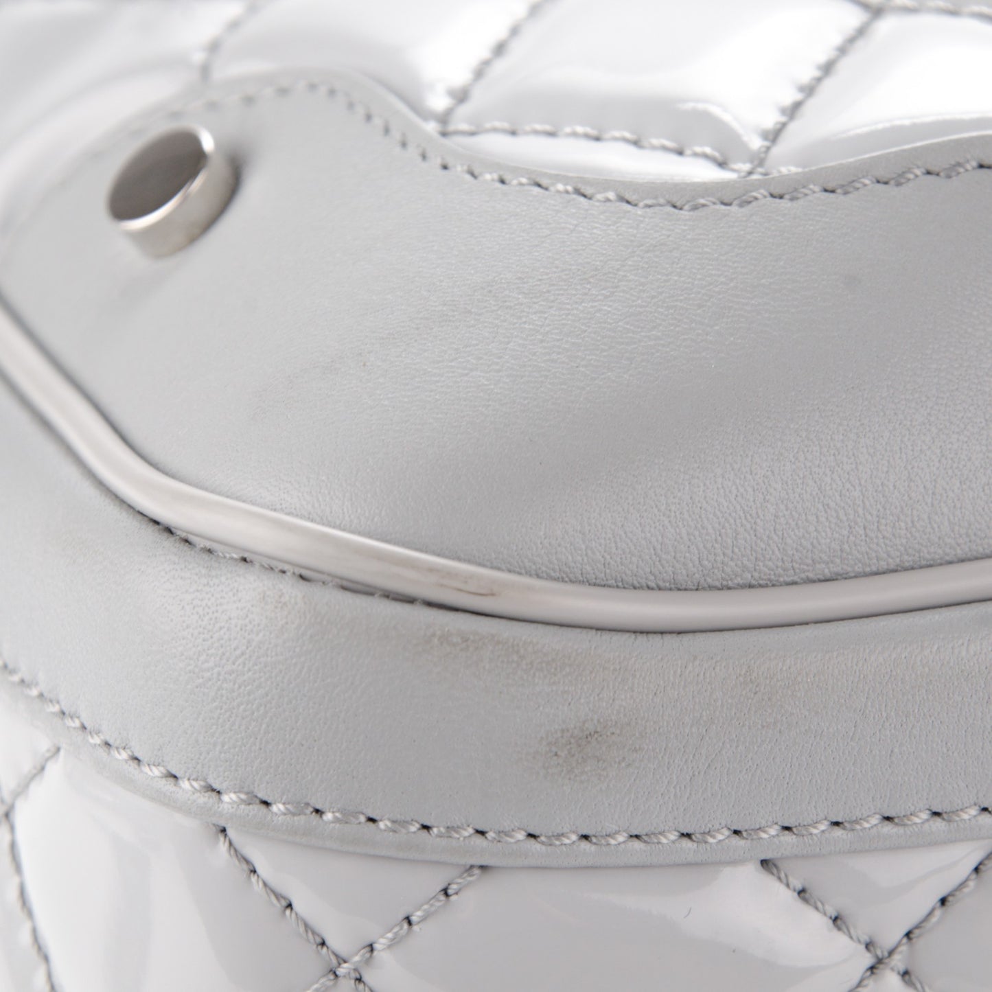 Vinyl Calfskin Viaggio Travel Bag Light Grey