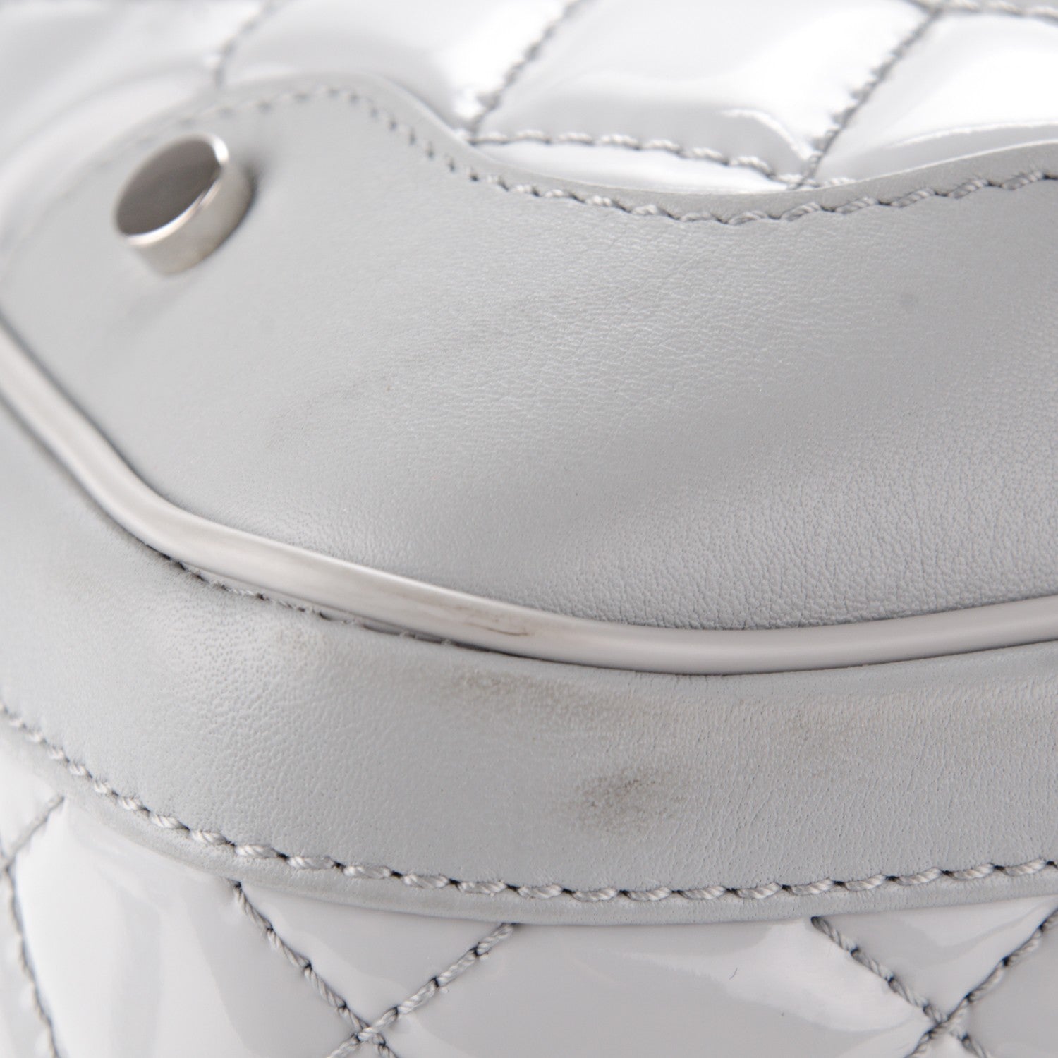 Chanel Vinyl Calfskin Viaggio Travel Bag Light Grey 9 of 10
