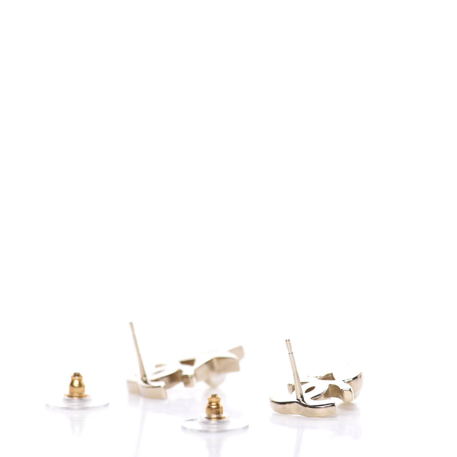 Chanel Crystal Pearl Charming Winter CC Star Heart Earrings Gold 3 of 5