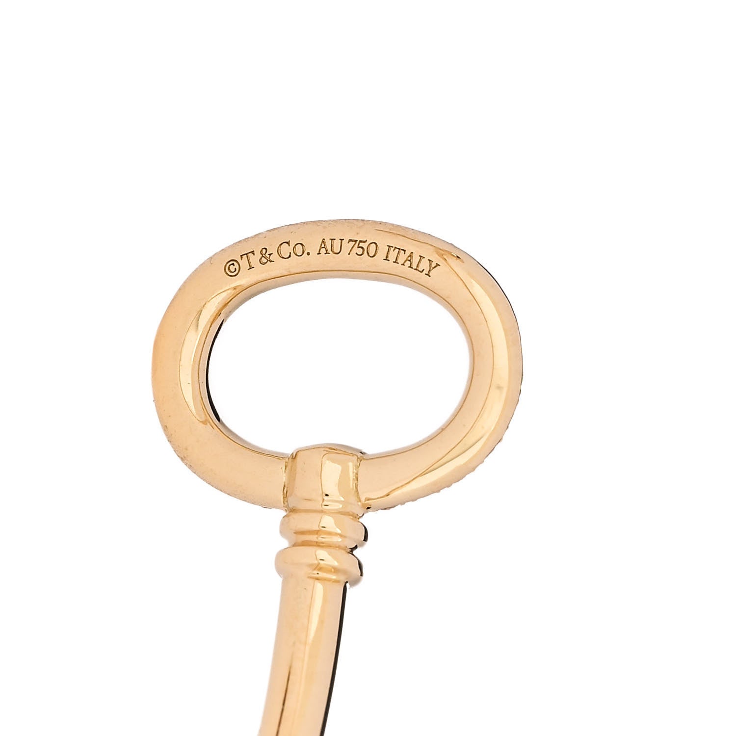 Tiffany 18K Yellow Gold Diamond Keys Wire Bracelet 1815759