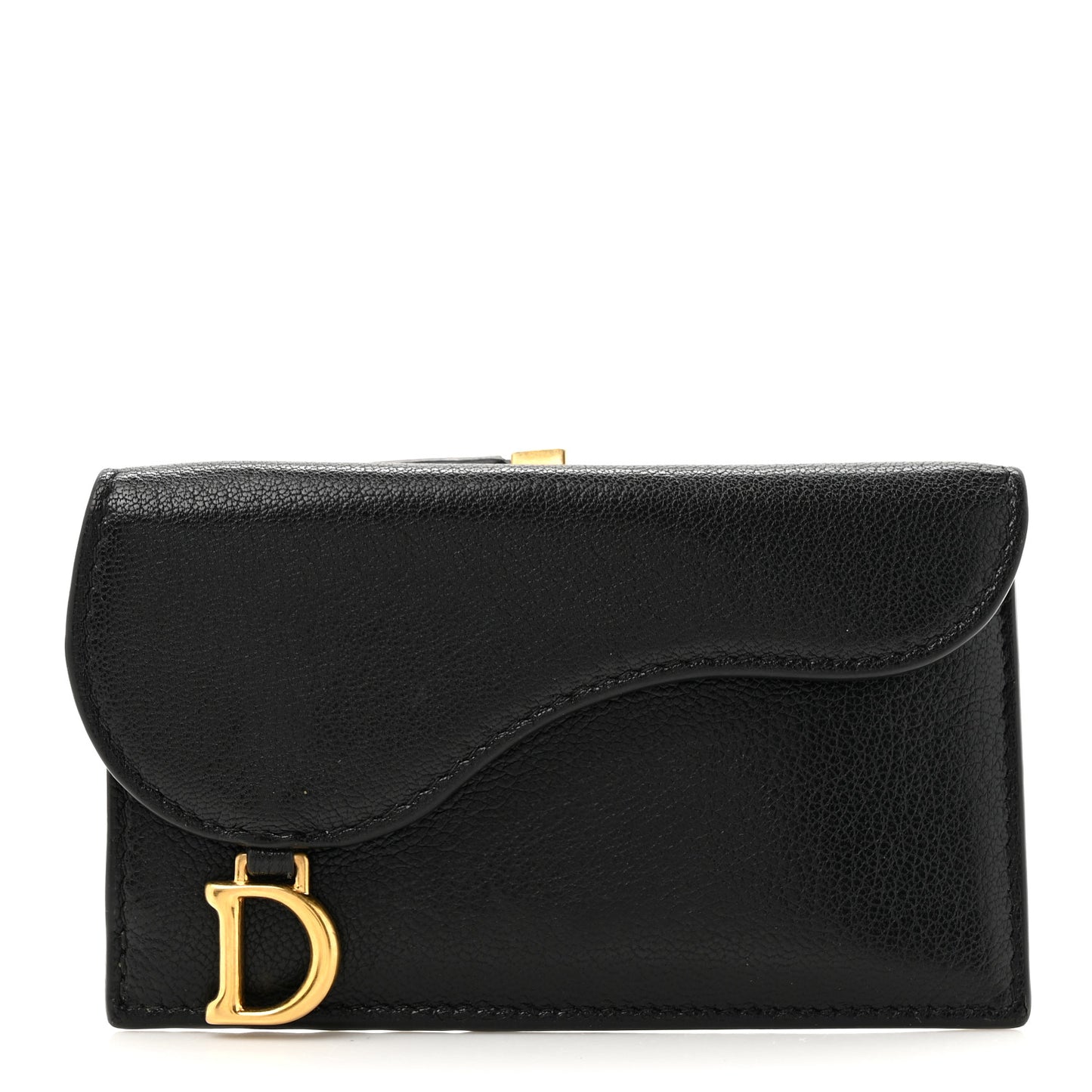 Goatskin Saddle Card Holder Black