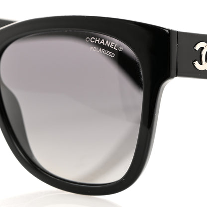 Chanel Acetate Polarized Square CC Sunglasses 5380 Black 7 of 8