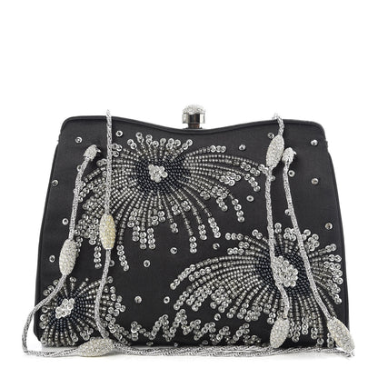 Judith Leiber Satin Fireworks Clutch Black 1 of 15