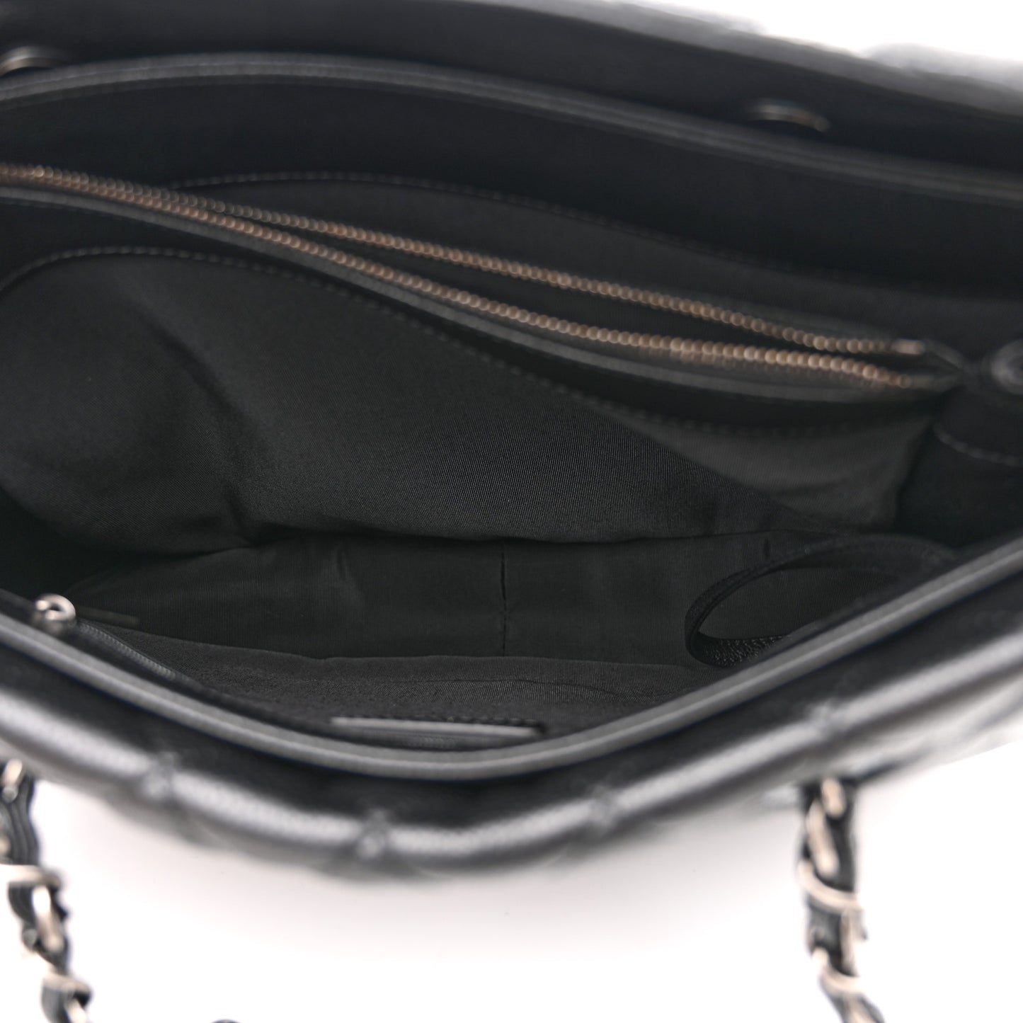 Caviar Quilted City Shopping Tote Black