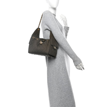 Chanel Canvas Quilted Small Chanel 25 Handbag Khaki 2 of 10