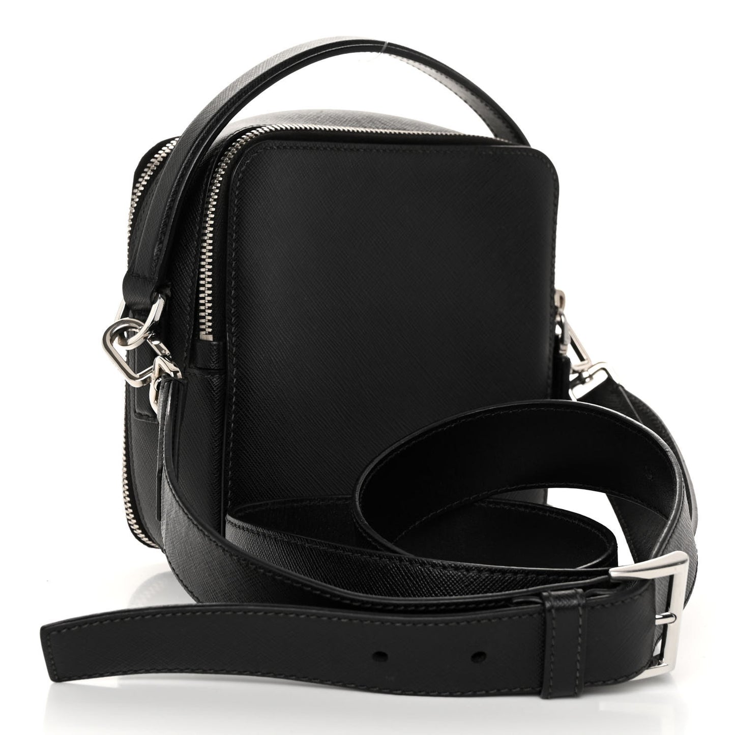 Saffiano Crossbody Messenger Bag Black