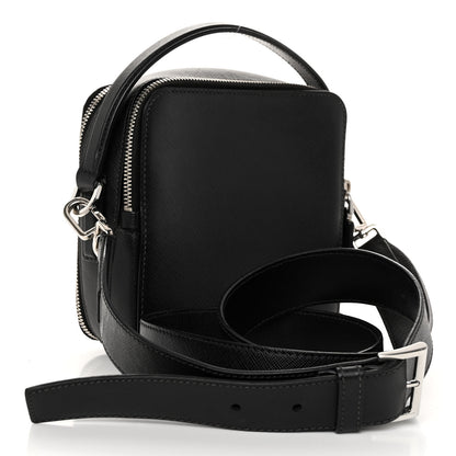 Prada Saffiano Crossbody Messenger Bag Black 4 of 12