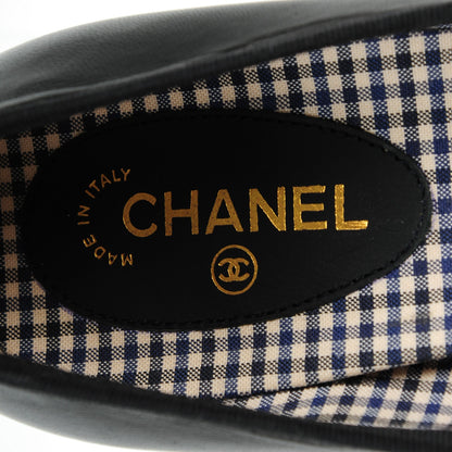 Chanel Lambskin Camellia Cap Toe Pumps 37 Black 8 of 8