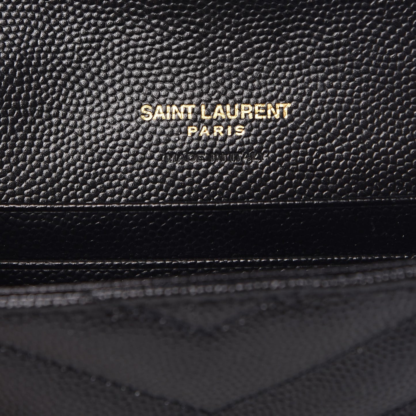 Grain De Poudre Matelasse Chevron Small Monogram Envelope Wallet Black