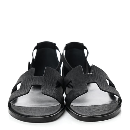 Hermes Epsom Santorini Sandals 35 Black 2 of 7