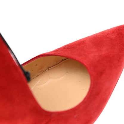 Christian Louboutin Veau Velours Pony Hair Ferme Rouge 100 Pumps 38.5 Rougissime 10 of 11