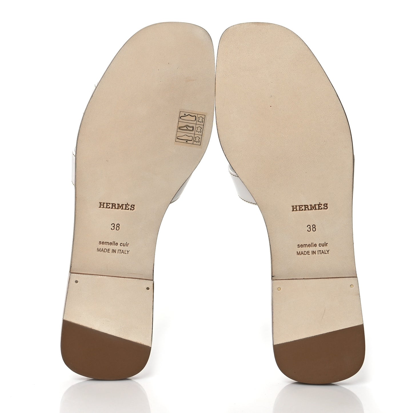 Box Calfskin Oran Sandals 38 White